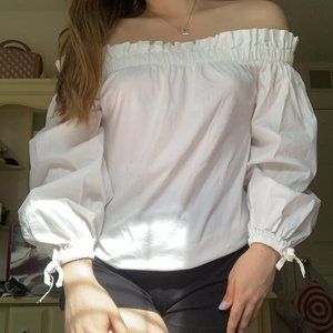 Banana Republic White Peasant Top